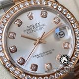Đồng Hồ Rolex Datejust 31mm 278381RBR Rep 1:1 Vỏ Vàng Hồng Niềng Bezel Vàng Khối 18K Độ Kim Cương Thiên Nhiên 2 Ly Mặt Trắng Dây Kim Loại