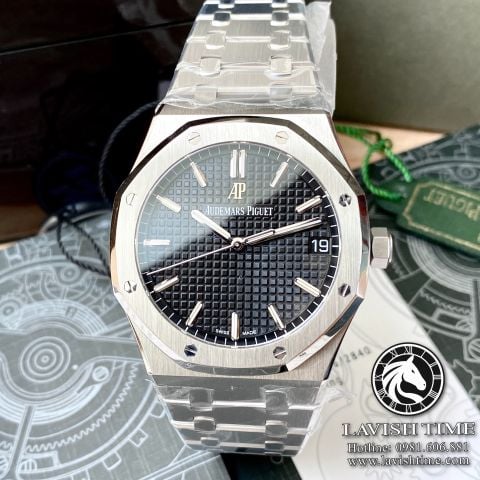 Đồng Hồ Audemars Piguet Royal Oak 15500ST.OO.1220ST.03 Rep 1:1 Chế Tác Vỏ Bạc Mặt Đen Dây Kim Loại