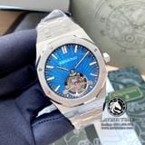 Đồng Hồ Audemars Piguet Royal Oak Extra-Thin Tourbillon 26522TI.OO.1220TI.01 Rep 1:1 Chế Tác Vỏ Bạc Mặt Xanh