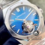 Đồng Hồ Audemars Piguet Royal Oak Extra-Thin Tourbillon 26522TI.OO.1220TI.01 Rep 1:1 Chế Tác Vỏ Bạc Mặt Xanh