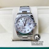 Đồng Hồ Rolex Datejust 36mm 126234 Rep 1:1 Cao Cấp Vỏ Bạc Mặt Vi Tính Bạc Cọc Số Đính Đá Dây Kim Loại Oyster