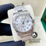 Đồng Hồ Rolex Datejust 36mm 126234 Rep 1:1 Cao Cấp Vỏ Bạc Mặt Vi Tính Bạc Cọc Số Đính Đá Dây Kim Loại Oyster