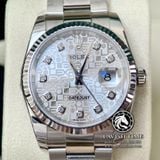 Đồng Hồ Rolex Datejust 36mm 126234 Rep 1:1 Cao Cấp Vỏ Bạc Mặt Vi Tính Bạc Cọc Số Đính Đá Dây Kim Loại Oyster