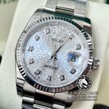 Đồng Hồ Rolex Datejust 36mm 126234 Rep 1:1 Cao Cấp Vỏ Bạc Mặt Vi Tính Bạc Cọc Số Đính Đá Dây Kim Loại Oyster