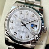 Đồng Hồ Rolex Datejust 36mm 126234 Rep 1:1 Cao Cấp Vỏ Bạc Mặt Độ Thiên Thạch Tự Nhiên Cọc Số Kim Cương Thiên Nhiên Dây Kim Loại Oyster