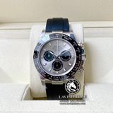 Đồng Hồ Rolex Cosmograph Daytona 116519LN-0027 Rep 1:1 Cao Cấp Vỏ Bạc Mặt Xám Dây Cao Su
