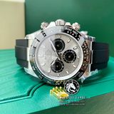 Đồng Hồ Rolex Cosmograph Daytona 116519LN-0027 Rep 1:1 Cao Cấp Vỏ Bạc Mặt Xám Dây Cao Su