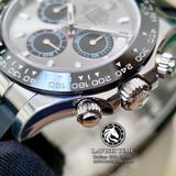 Đồng Hồ Rolex Cosmograph Daytona 116519LN-0027 Rep 1:1 Cao Cấp Vỏ Bạc Mặt Xám Dây Cao Su