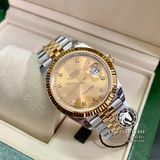 Đồng Hồ Rolex Datejust 41mm 126333-0012 Rep 1:1 Cao Cấp Vỏ Demi Vàng Kim Mặt Vàng Cọc Số Đính Đá Dây Kim Loại Jubilee