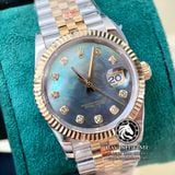 Đồng Hồ Rolex Datejust 36mm 126233 Rep 1:1 Chế Tác Vỏ Demi Bọc Vàng Mặt Xà Cừ Tím Cọc Số Đính Đá Dây Kim Loại Jubilee