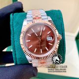 Đồng Hồ Rolex Datejust 41mm 126331-0002 Rep 1:1 Chế Tác Vỏ Demi Bọc Vàng Mặt Nâu Chocolate Cọc Số Vạch Dây Kim Loại Jubilee