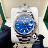 Đồng Hồ Rolex Datejust 36mm 126234-0050 Rep 1:1 Cao Cấp Vỏ Bạc Mặt Gấp Nếp Xanh Dương Cọc Số Vạch Dây Kim Loại Jubilee