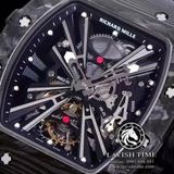 Đồng Hồ Richard Mille RM 12-01 Manual Winding Tourbillon Rep 1:1 Chế Tác Vỏ Carbon Mặt Skeleton Lộ Cơ Dây Cao Su