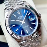 Đồng Hồ Rolex Datejust 41mm 126334-0002 Rep 1:1 Chế Tác Vỏ Bạc Mặt Xanh Dương Cọc Số Vạch Dây Kim Loại Jubilee