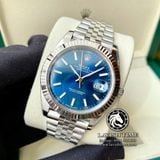 Đồng Hồ Rolex Datejust 41mm 126334-0002 Rep 1:1 Chế Tác Vỏ Bạc Mặt Xanh Dương Cọc Số Vạch Dây Kim Loại Jubilee