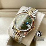 Đồng Hồ Rolex Datejust 36mm 126233-0025 Rep 1:1 Cao Cấp Vỏ Demi Vàng Kim Mặt Xanh Lá Cọc Số La Mã Đính Đá Dây Kim Loại Jubilee