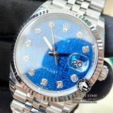 Đồng Hồ Rolex Datejust 36mm 126234-0011 Rep 1:1 Cao Cấp Vỏ Bạc Mặt Vi Tính Xanh Cọc Số Đính Đá Dây Kim Loại Jubilee