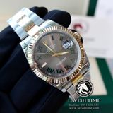 Đồng Hồ Rolex Datejust 41mm  126333-0019 Rep 1:1 Chế Tác Vỏ Demi Bọc Vàng Mặt Xám Cọc Số La Mã Dây Kim Loại Oyster