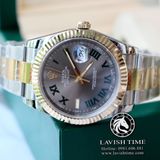 Đồng Hồ Rolex Datejust 41mm  126333-0019 Rep 1:1 Chế Tác Vỏ Demi Bọc Vàng Mặt Xám Cọc Số La Mã Dây Kim Loại Oyster