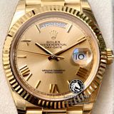 Đồng Hồ Rolex Day-Date 40mm 228238-0006 Rep 1:1 Cao Cấp Vỏ Vàng Kim Mặt Vàng Cọc Số La Mã Dây Kim Loại