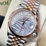Đồng Hồ Rolex Datejust 36mm 126231-0031 Rep 1:1 Cao Cấp Vỏ Demi Vàng Hồng Mặt Lá Cọ Xám Cọc Số Vạch Dây Kim Loại Jubilee
