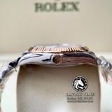 Đồng Hồ Rolex Datejust 36mm 126231-0031 Rep 1:1 Cao Cấp Vỏ Demi Vàng Hồng Mặt Lá Cọ Xám Cọc Số Vạch Dây Kim Loại Jubilee