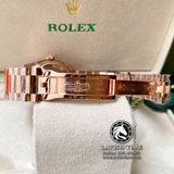Đồng Hồ Rolex Day-Date 36mm 118235 Rep 1:1 Cao Cấp Vỏ Vàng Hồng Mặt Nâu Chocolate Cọc Số Đính Đá Và Ruby Đỏ Dây Kim Loại