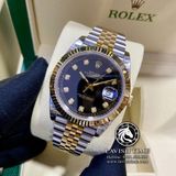 Đồng Hồ Rolex Datejust 41mm 126333-0006 Rep 1:1 Chế Tác Vỏ Demi Bọc Vàng Mặt Đen Cọc Số Độ Kim Cương Thiên Nhiên Dây Kim Loại Jubilee