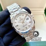 Đồng Hồ Rolex Day-Date 36mm 118239-003 Rep 1:1 Cao Cấp Vỏ Bạc Mặt Xám Cọc Số Đính Đá Dây Kim Loại