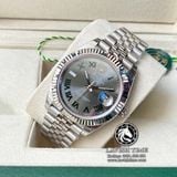 Đồng Hồ Rolex Datejust 41mm 126334-0022 Rep 1:1 Cao Cấp Vỏ Bạc Mặt Xám Cọc Số La Mã Dây Kim Loại Jubilee