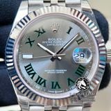 Đồng Hồ Rolex Datejust 41mm 126334-0022 Rep 1:1 Cao Cấp Vỏ Bạc Mặt Xám Cọc Số La Mã Dây Kim Loại Jubilee