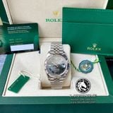 Đồng Hồ Rolex Datejust 41mm 126334-0022 Rep 1:1 Cao Cấp Vỏ Bạc Mặt Xám Cọc Số La Mã Dây Kim Loại Jubilee