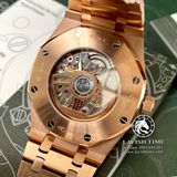 Đồng Hồ Audemars Piguet Royal Oak 15500OR.OO.1220OR.01 Rep 1:1 Vỏ Vàng Hồng Mặt Đen Dây Kim Loại