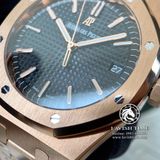 Đồng Hồ Audemars Piguet Royal Oak 15500OR.OO.1220OR.01 Rep 1:1 Vỏ Vàng Hồng Mặt Đen Dây Kim Loại
