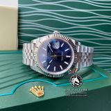 Đồng Hồ Rolex Datejust 41mm 126334-0002 Rep 1:1 Cao Cấp Vỏ Bạc Mặt Xanh Dương Cọc Số Vạch Dây Kim Loại Jubilee