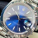 Đồng Hồ Rolex Datejust 41mm 126334-0002 Rep 1:1 Cao Cấp Vỏ Bạc Mặt Xanh Dương Cọc Số Vạch Dây Kim Loại Jubilee