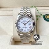 Đồng Hồ Rolex Datejust 41mm 126334-0024 Rep 1:1 Cao Cấp Vỏ Bạc Mặt Trắng Cọc Số La Mã Dây Kim Loại Jubilee