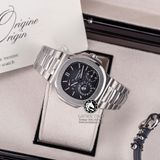Đồng Hồ Patek Philippe Nautilus 5712/1A-001 Rep 1:1 Chế Tác Vỏ Bạc Mặt Xanh Dương Dây Kim Loại