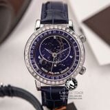 Đồng Hồ Patek Philippe Grand Complications 6104G-001 Rep 1:1 Chế Tác Vỏ Bạc Mặt Thiên Hà Xanh Dây Da