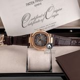 Đồng Hồ Patek Philippe Nautilus 5711R-001 Rep 1:1 Chế Tác Vỏ Vàng Hồng Mặt Nâu Dây Da
