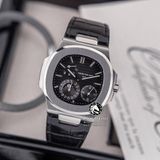 Đồng Hồ Patek Philippe Nautilus 5712G-001 Rep 1:1 Chế Tác Vỏ Bạc Mặt Xám Dây Da