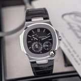 Đồng Hồ Patek Philippe Nautilus 5712G-001 Rep 1:1 Chế Tác Vỏ Bạc Mặt Xám Dây Da