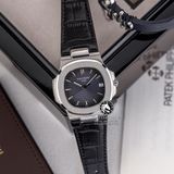 Đồng Hồ Patek Philippe Nautilus 5711/1A  Rep 1:1 Chế Tác Vỏ Bạc Mặt Xanh Dây Da