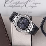 Đồng Hồ Patek Philippe Nautilus 5711/1A  Rep 1:1 Chế Tác Vỏ Bạc Mặt Xanh Dây Da