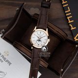 Đồng Hồ Patek Philippe Complications 5396R-011 Rep 1:1 Chế Tác Vỏ Vàng Hồng Mặt Trắng Dây Da