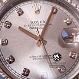 Đồng Hồ Rolex Datejust 41mm 126331 Rep 1:1 Chế Tác Vỏ Demi Vàng Hồng Viền Bezel Độ Kim Cương Thiên Nhiên - Moissanite Mặt Hồng Cọc Số Đính Đá Dây Kim loại Jubilee