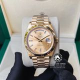 Đồng Hồ Rolex Day-Date 40mm 228238-0005 Rep 1:1 Cao Cấp Vỏ Vàng Kim Mặt Vàng Cọc Số Đính Đá Dây Kim Loại