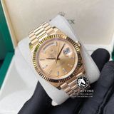 Đồng Hồ Rolex Day-Date 40mm 228238-0005 Rep 1:1 Cao Cấp Vỏ Vàng Kim Mặt Vàng Cọc Số Đính Đá Dây Kim Loại