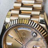 Đồng Hồ Rolex Day-Date 40mm 228238-0005 Rep 1:1 Cao Cấp Vỏ Vàng Kim Mặt Vàng Cọc Số Đính Đá Dây Kim Loại