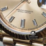 Đồng Hồ Rolex Day-Date 40mm 228238-0005 Rep 1:1 Cao Cấp Vỏ Vàng Kim Mặt Vàng Cọc Số Đính Đá Dây Kim Loại